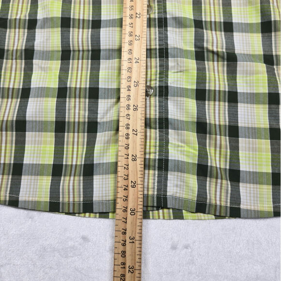 Patagonia Mens XL Vented Long Sleeve Nylon Polyester Green Plaid - Picture 3 of 8